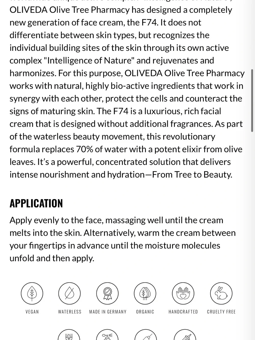 Oliveda Regeneration Intense Face Cream - Cream